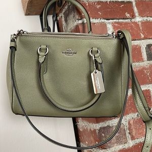 Green 9inX7in Coach Purse